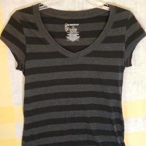 Black & Grey Striped Short Sleeve shirt